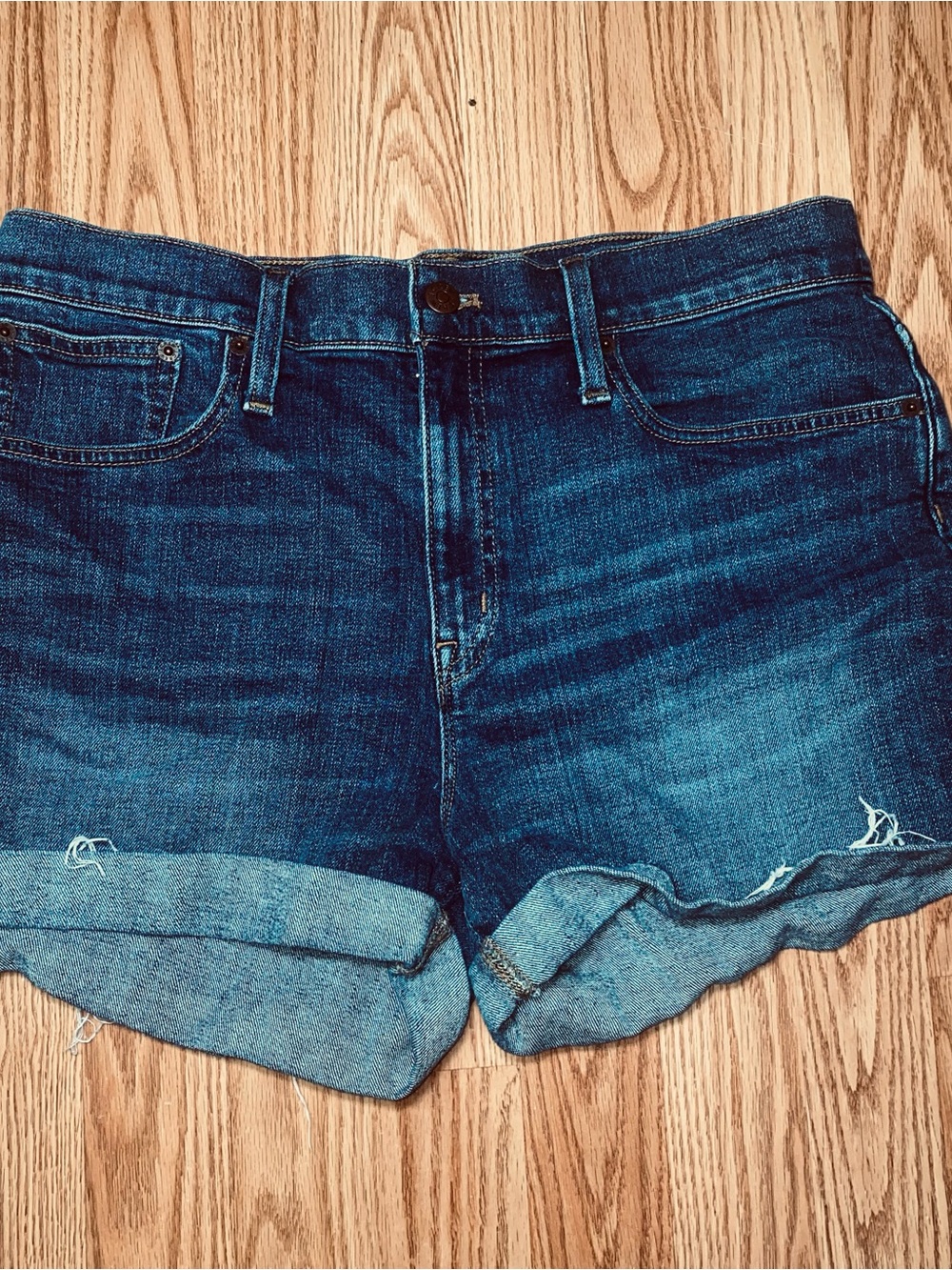 J. Crew Dark Blue Rolled Hem Denim Shorts Size 31 00061
